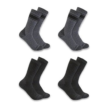 Carhartt - Men`s Heavyweight 4-Pk Crew Socks Assort.