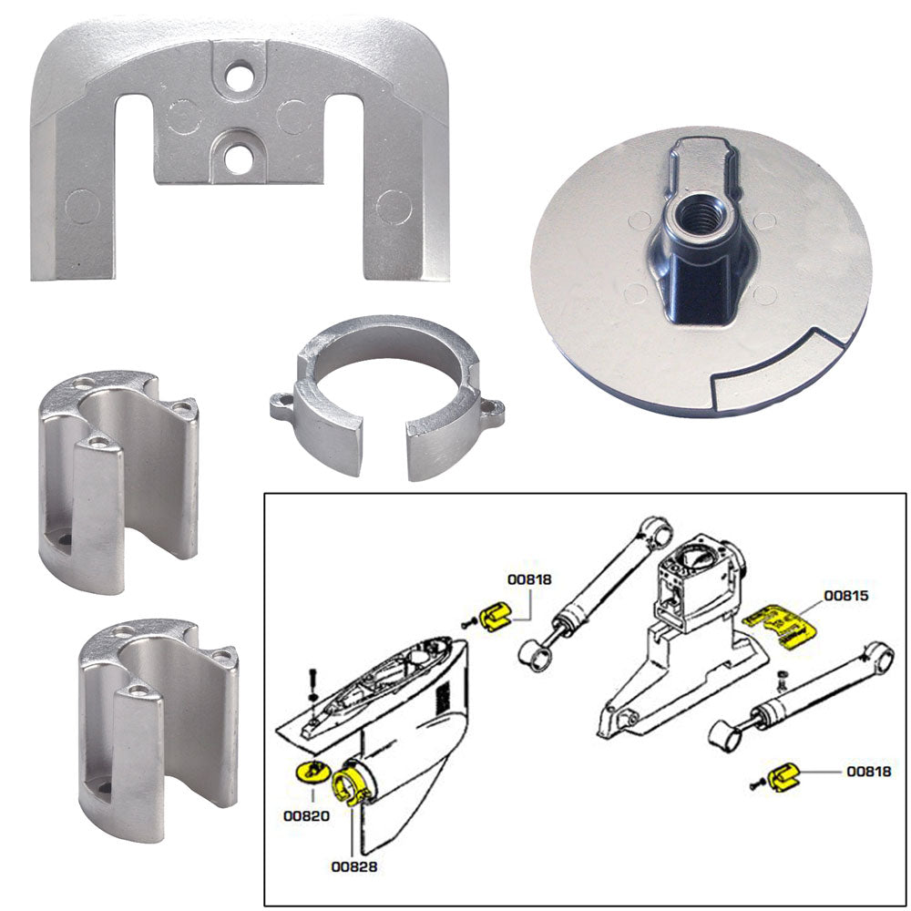Tecnoseal Anode Kit with Hardware - Mercury Bravo 1 - Aluminum