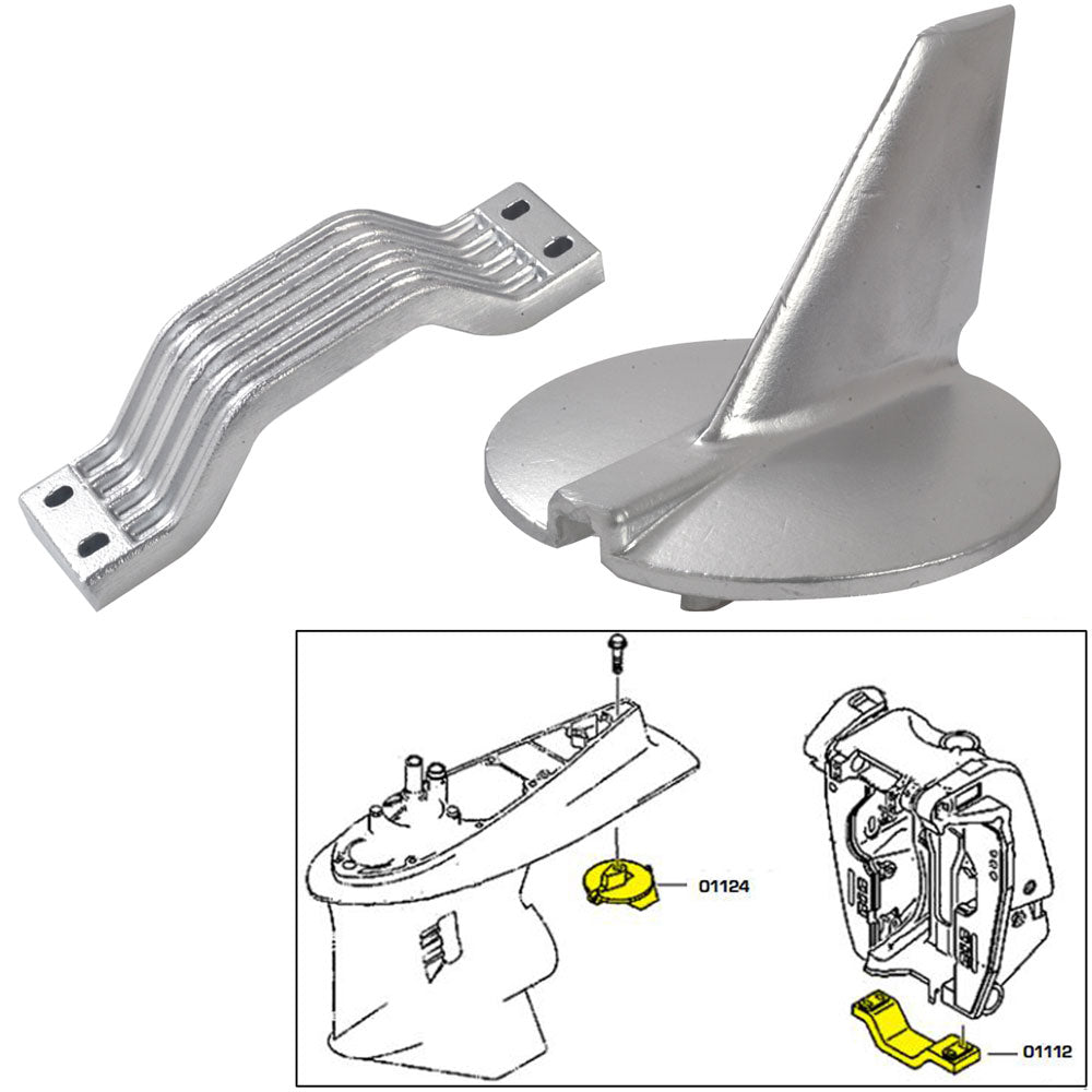 Tecnoseal Anode Kit with Hardware - Yamaha 200-250HP - Aluminum