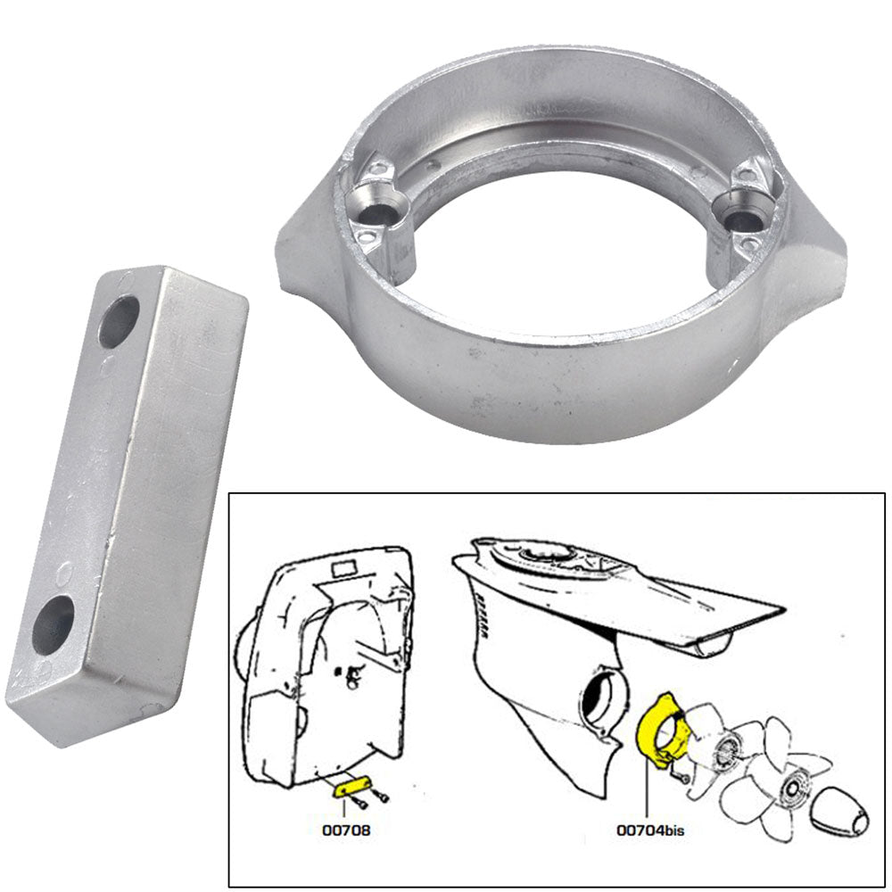 Tecnoseal Anode Kit with Hardware - Volvo Duo-Prop 290 - Zinc