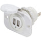 Blue Sea Systems 12V DC Dual USB Charger Socket - White
