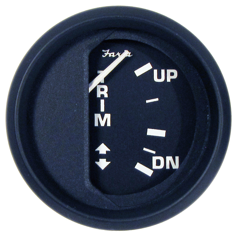 Faria Euro Black 2" Trim Gauge for Mercury / Mariner / Mercruiser / Volvo DP / Yamaha '01 and Newer