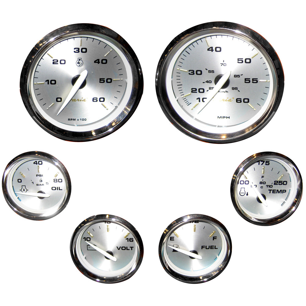 Faria Kronos Boxed Set of 6 Gauges for Inboard Motors