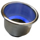 Whitecap Flush Mount Cup Holder with Blue LED Light - Stainless Steel