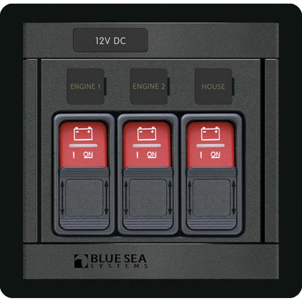 Blue Sea Systems 1148 Remote Control Panel with (3) 2145 Remote Control Contura Switch