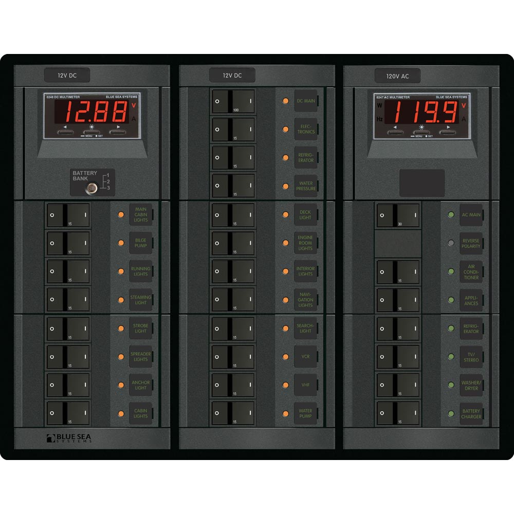 Blue Sea Systems 1218 12V DC Main + 19 Positions / 120V AC Main + 6 Positions