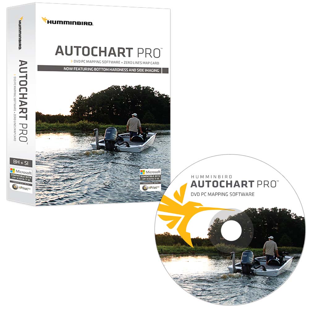Humminbird AutoChart PRO DVD PC Mapping Software with Zero Lines Map Card