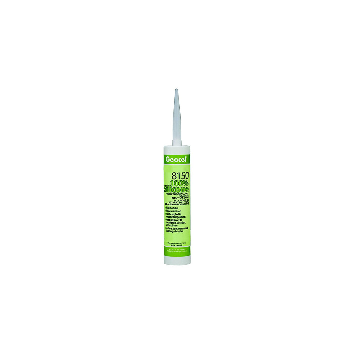 Geocel 8150® 100% Silicone High Performance Neutral Cure Sealant, 10.3 oz., White