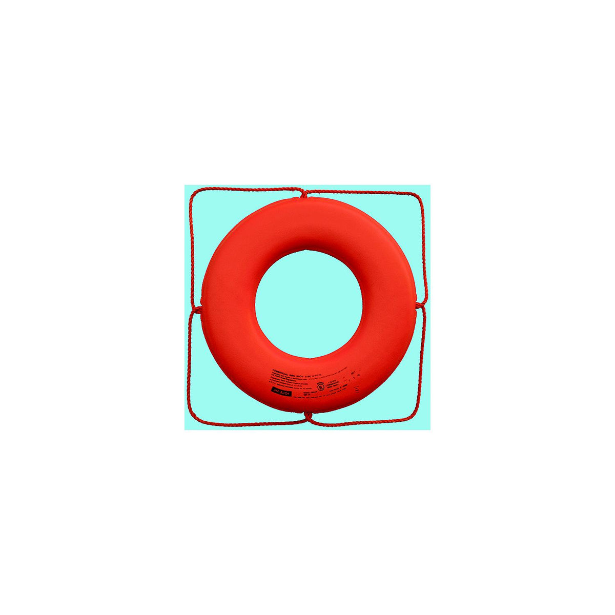 Cal June Jim-Buoy Closed Cell Foam U.S.C.G. Approved Life Ring With Rope Molded Into Core GO-X-24