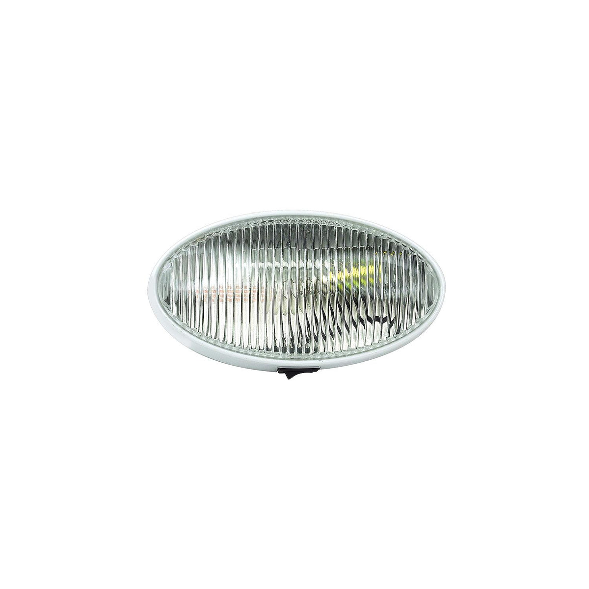 FulTyme RV Oval Porch/Utility Light with Switch, Clear/ White housing