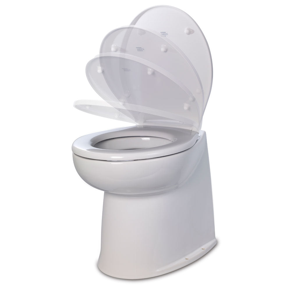 Jabsco 17" Deluxe Flush Fresh Water Electric Toilet with Soft Close Lid - 24V