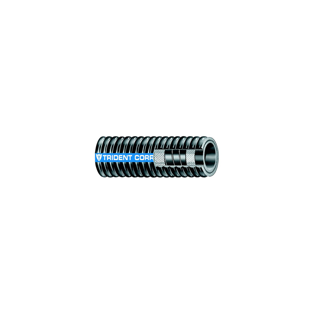 Trident Flex Corrugated Hardwall Exhaust Hose, 1-5/8" x 12.5'