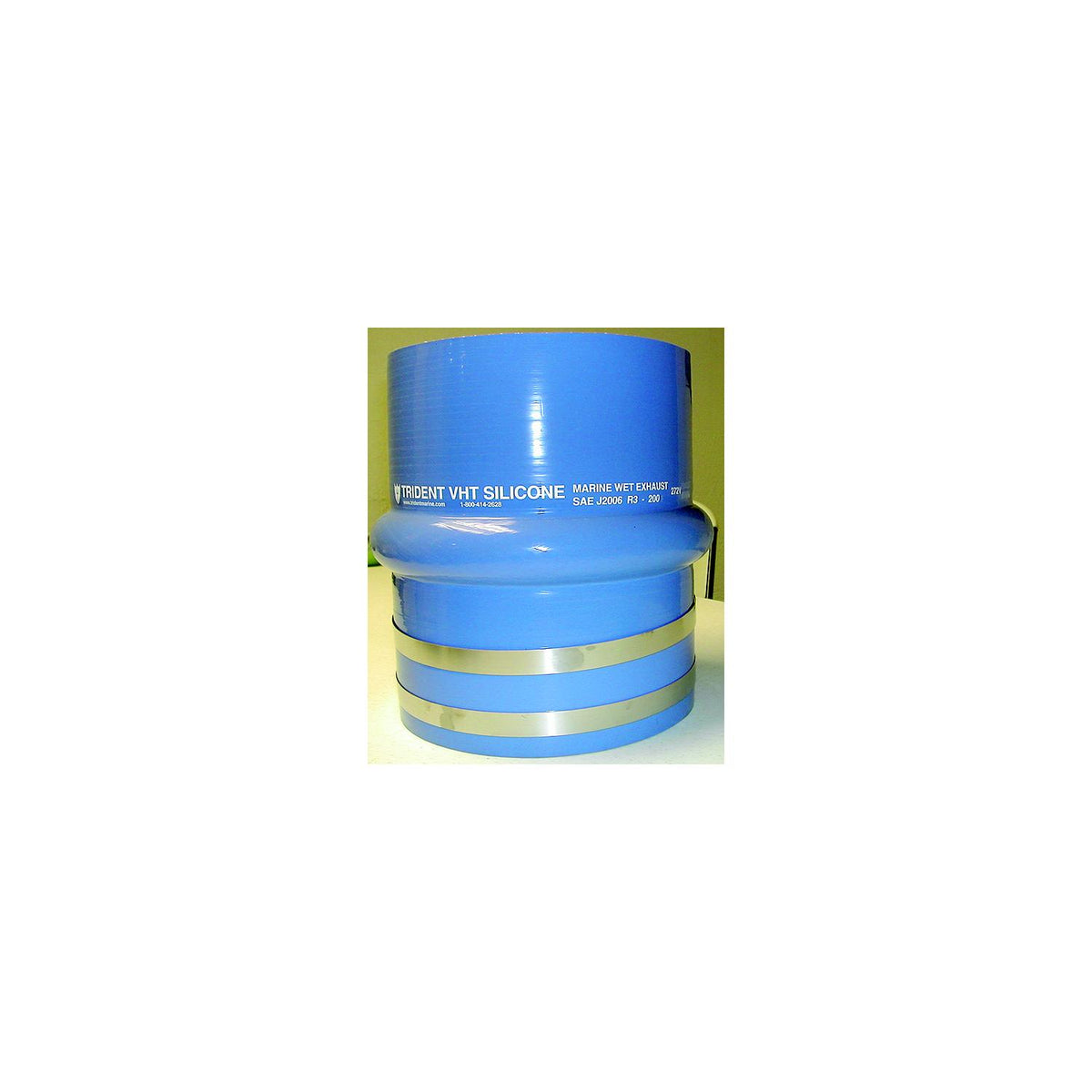Trident Hose Blue Silicone "VHT" Single Hump Hose with T-Bolt Clamps, 5"