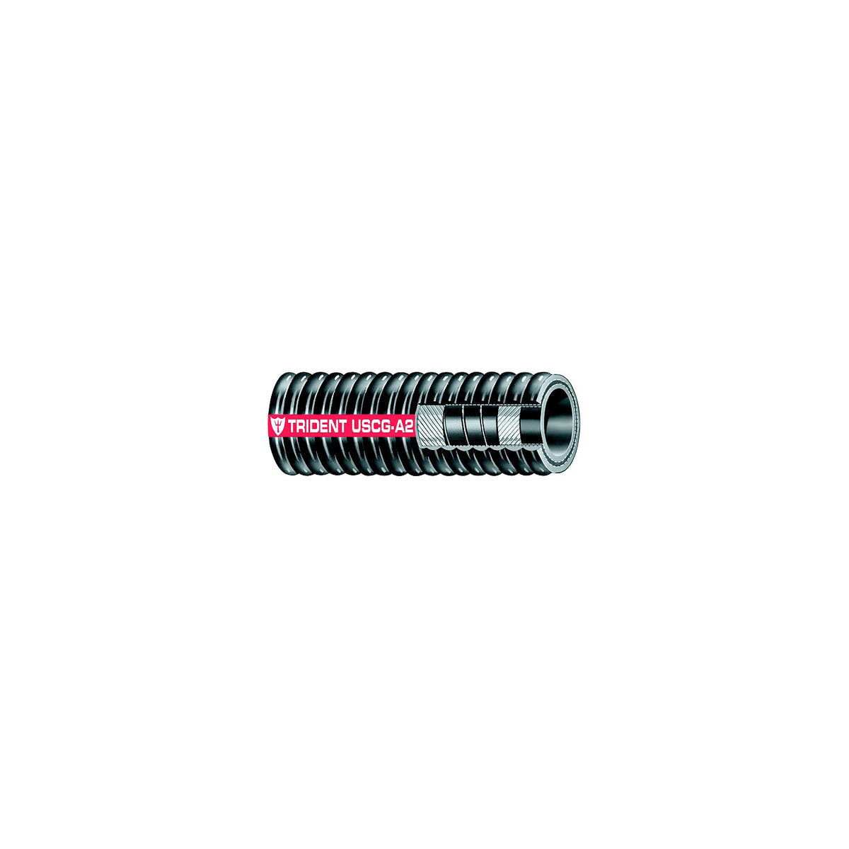 Trident Type A2 Corrugated Fuel Fill Hose, 2" x 12.5'