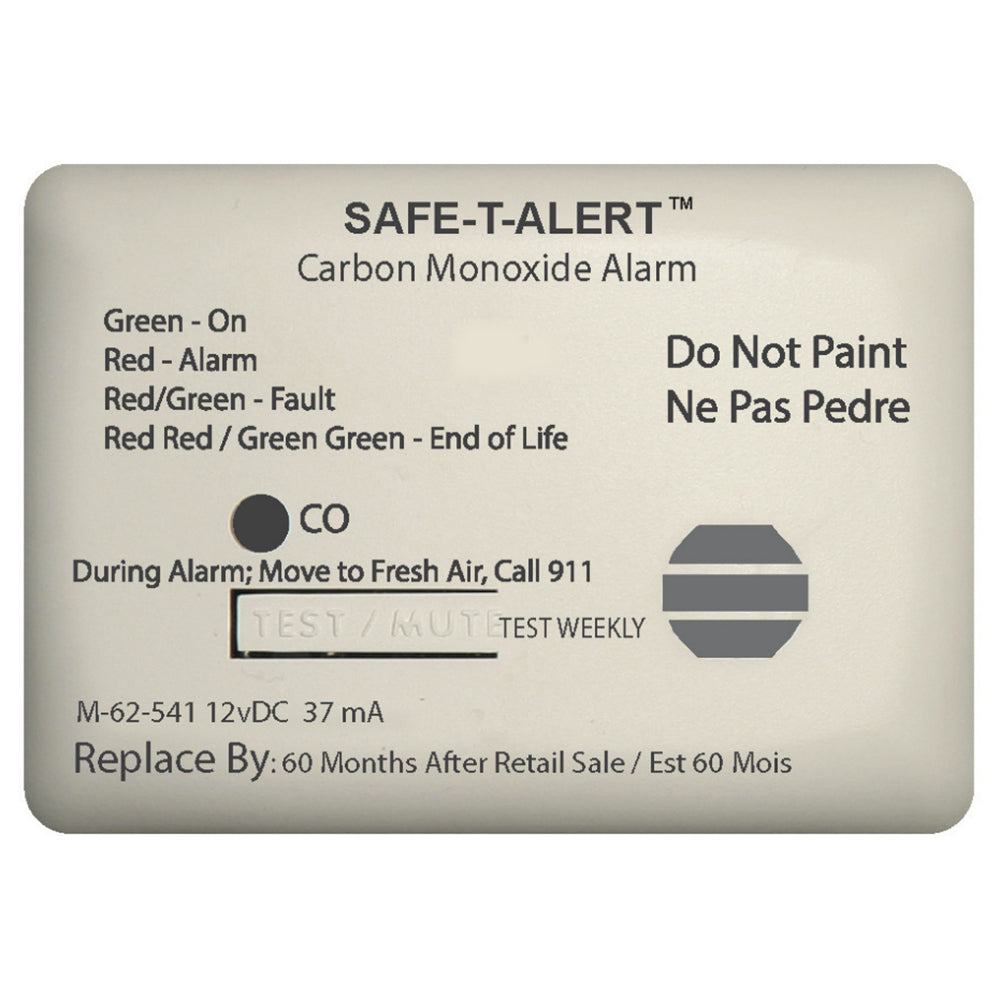 Safe-T-Alert 62 Series Carbon Monoxide Alarm with Relay - 12V - 62-541-Marine-RLY-NC - Surface Mount - White