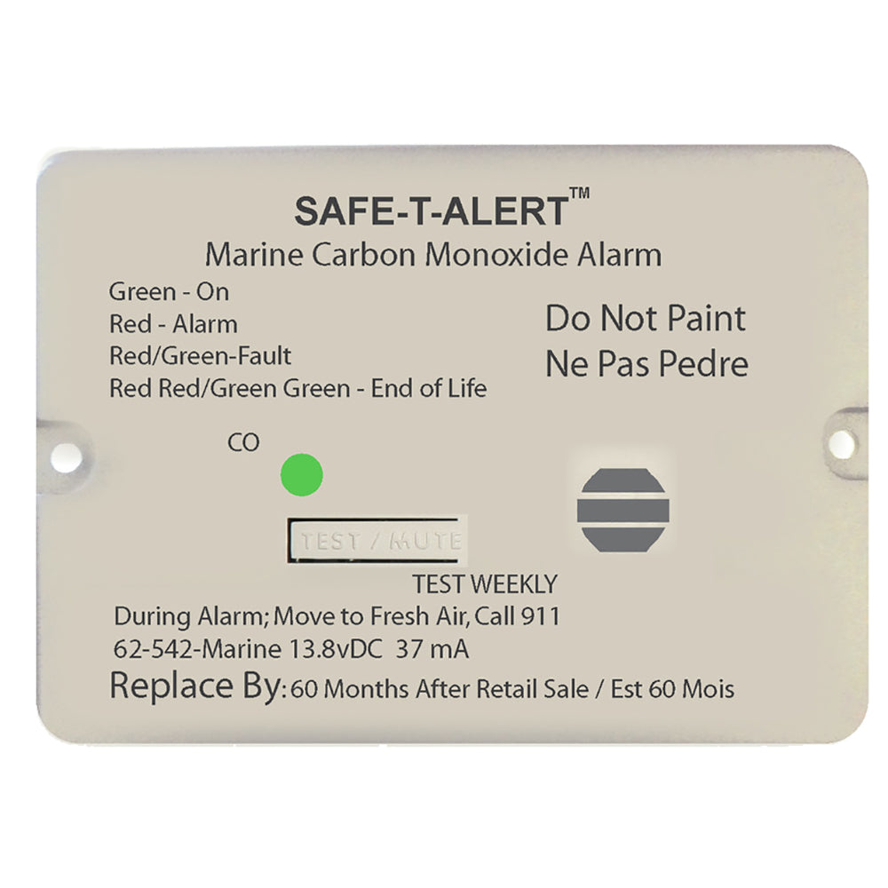 Safe-T-Alert 62 Series Carbon Monoxide Alarm with Relay - 12V - 62-542-Marine-RLY-NC - Flush Mount - White