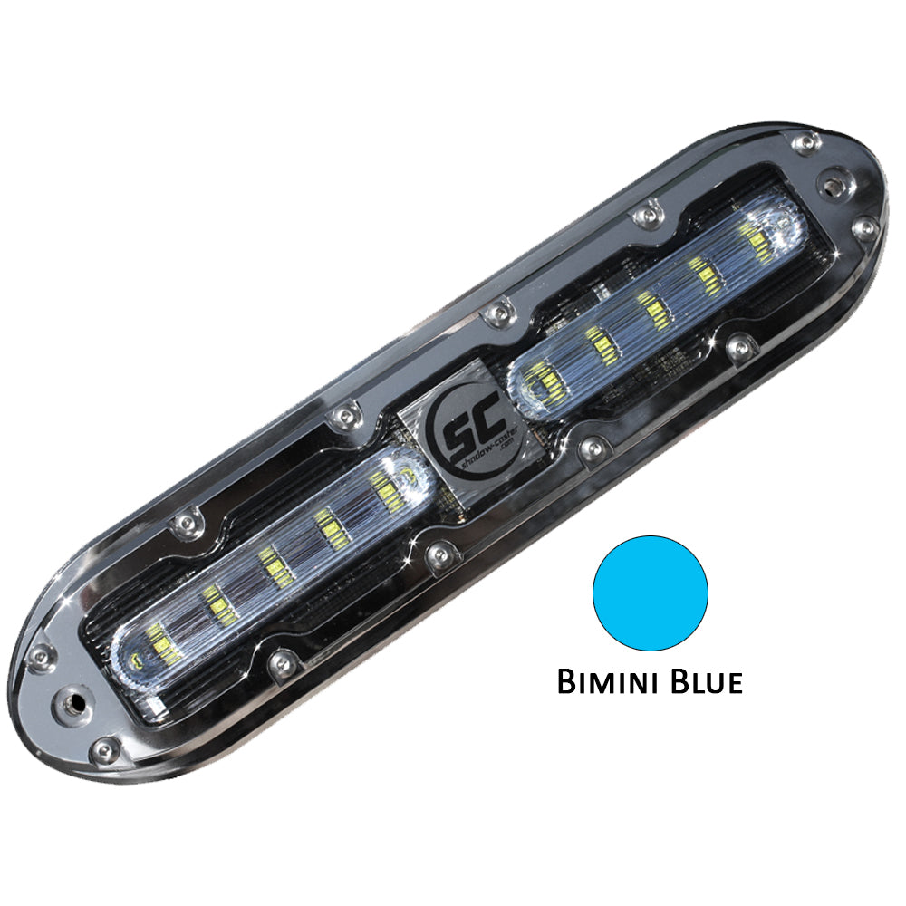 Shadow-Caster SCM-10 LED Underwater Light with 20' Cable - 316 SS Housing - Bimini Blue