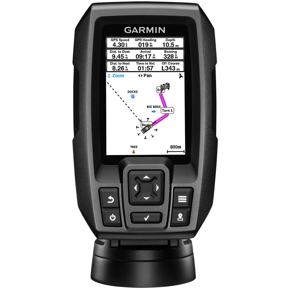 Garmin STRIKER™ 4 Fishfinder Worldwide Version with 77/200kHz - 4-Pin Transducer with Transom & Trolling Motor Mounts