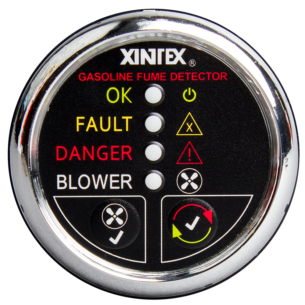 Fireboy-Xintex Gasoline Fume Detector with Blower Control - Chrome Bezel - 12V