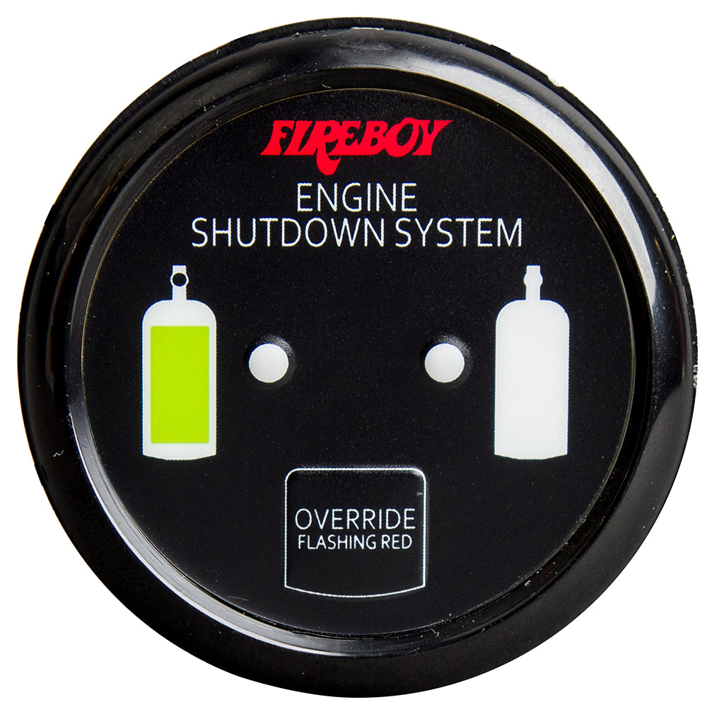 Fireboy-Xintex Deluxe Helm Display with Gauge Body, LED & Color Graphics for Engine Shutdown System - Black Bezel Display