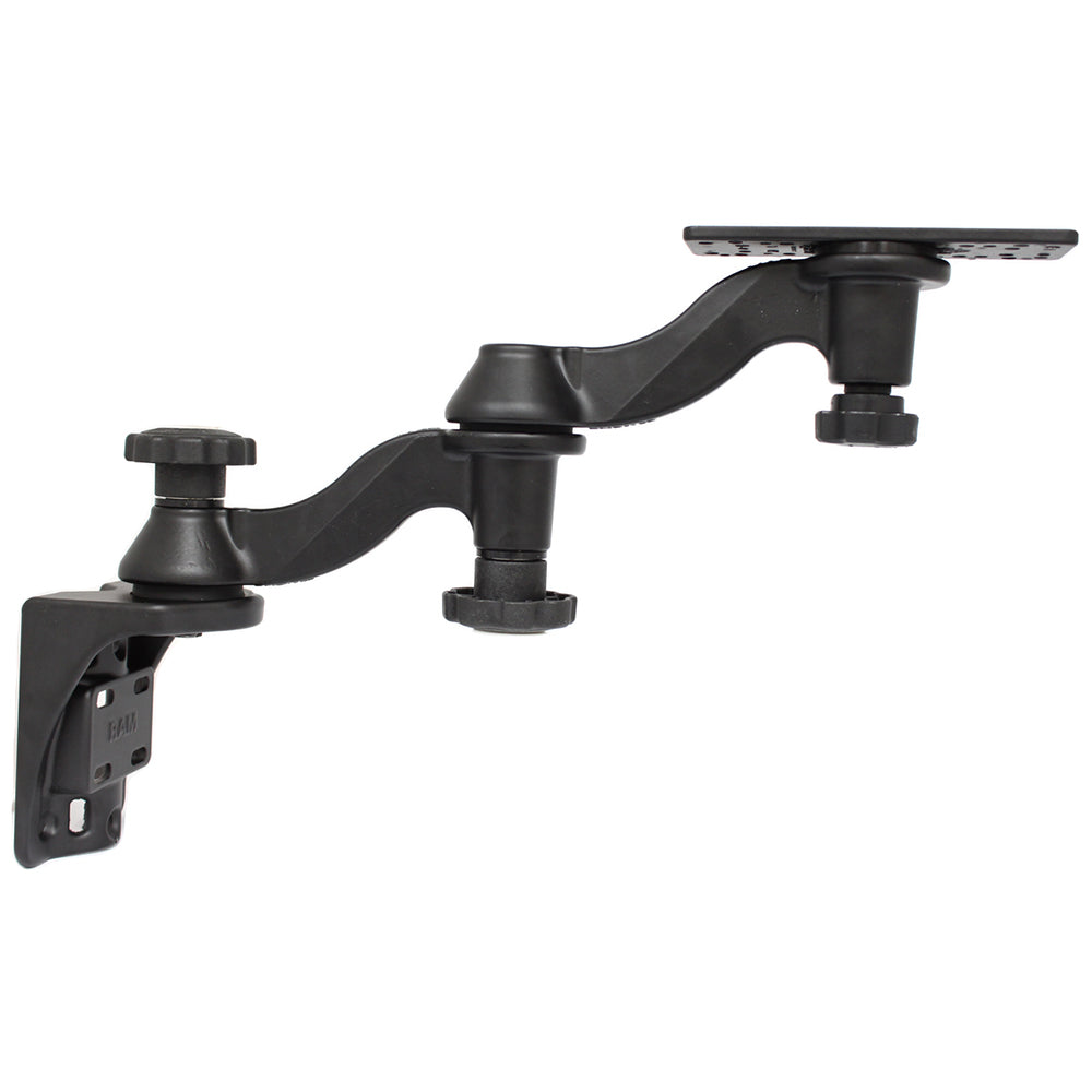 RAM Mount Vertical Double 6" Swing Arms with 6.25" X 2" Rectangle Base & Vertical Mounting Base