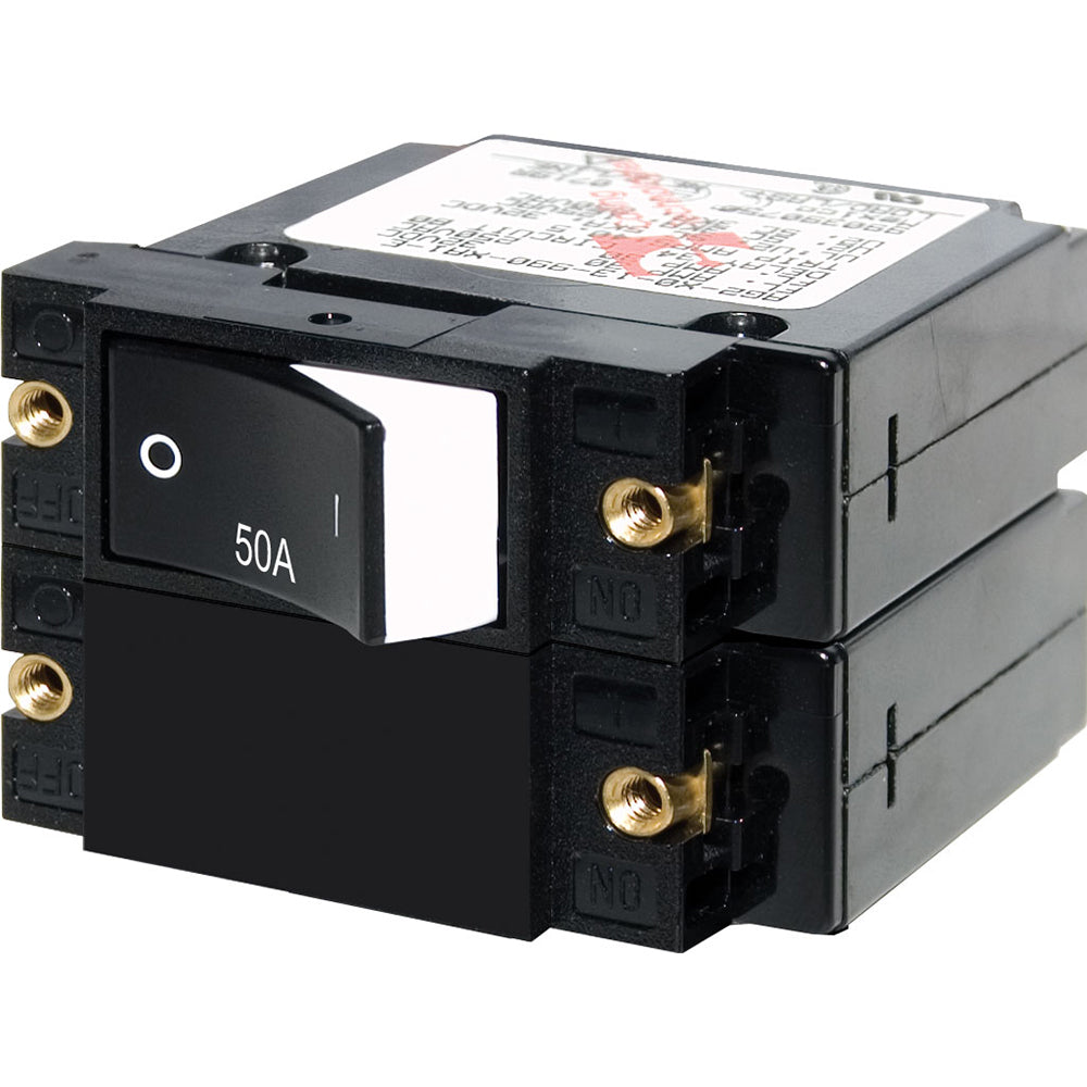Blue Sea Systems 7577 A-Series Raised Rocker Circuit Breaker - Double Pole - 50A