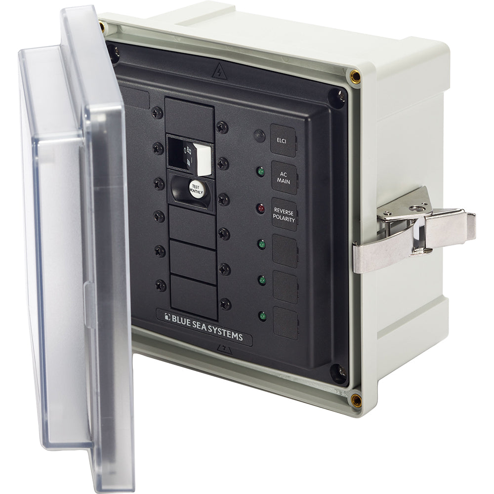 Blue Sea Systems 3116 - SMS Panel Enclosure with ELCI (30A) and 3 Blanks - 120V