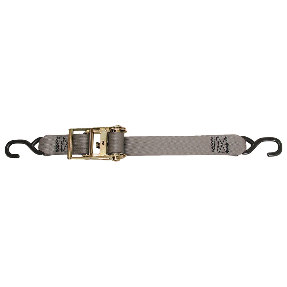 CargoBuckle Multipurpose Ratchet Strap Tie-Down with S-Hooks - 2" x 15'