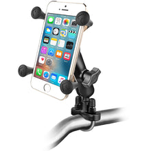 RAM Mount Handlebar Rail Mount with Zinc Coated U-Bolt Base and Universal X-Grip® Cell/iPhone Cradle