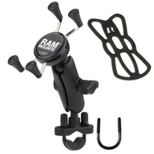 RAM Mount Handlebar Rail Mount with Zinc Coated U-Bolt Base and Universal X-Grip® Cell/iPhone Cradle