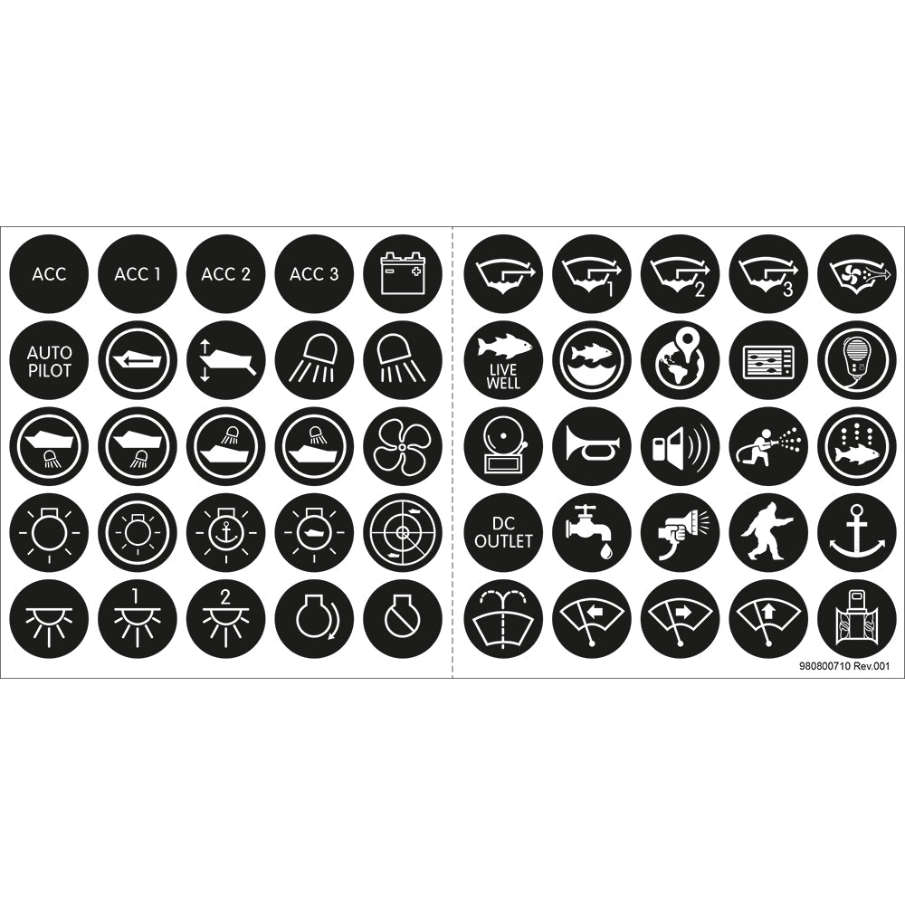 Blue Sea Systems 4230 Push Button Switch Label Kit