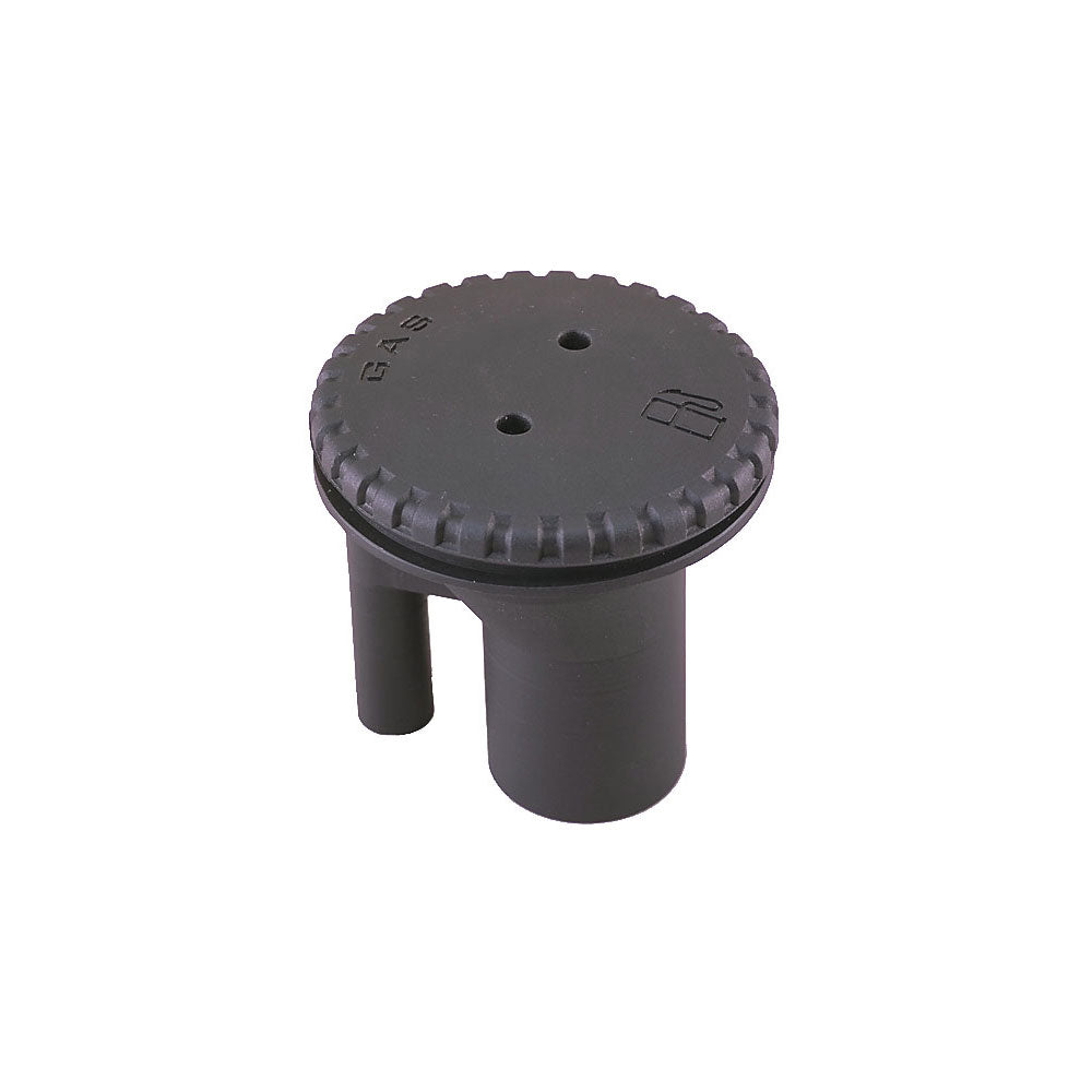 Perko 0543 Vented Fill for 1-1/2" Hose - Straight Neck - Gas - Black