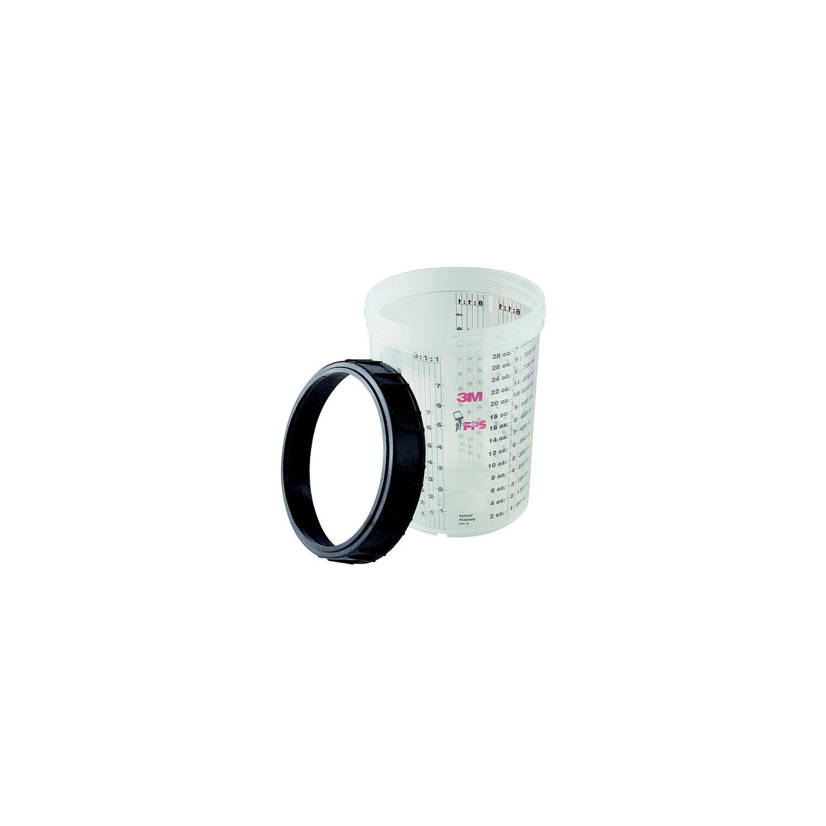 3M Paint Prep System Cups & Collar Std (2/Bx)