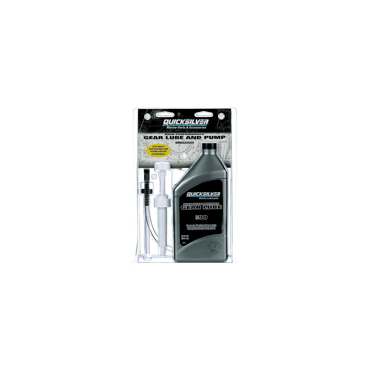 Quicksilver High Performance SAE-90 Gear Lube and Pump, Pack of 6