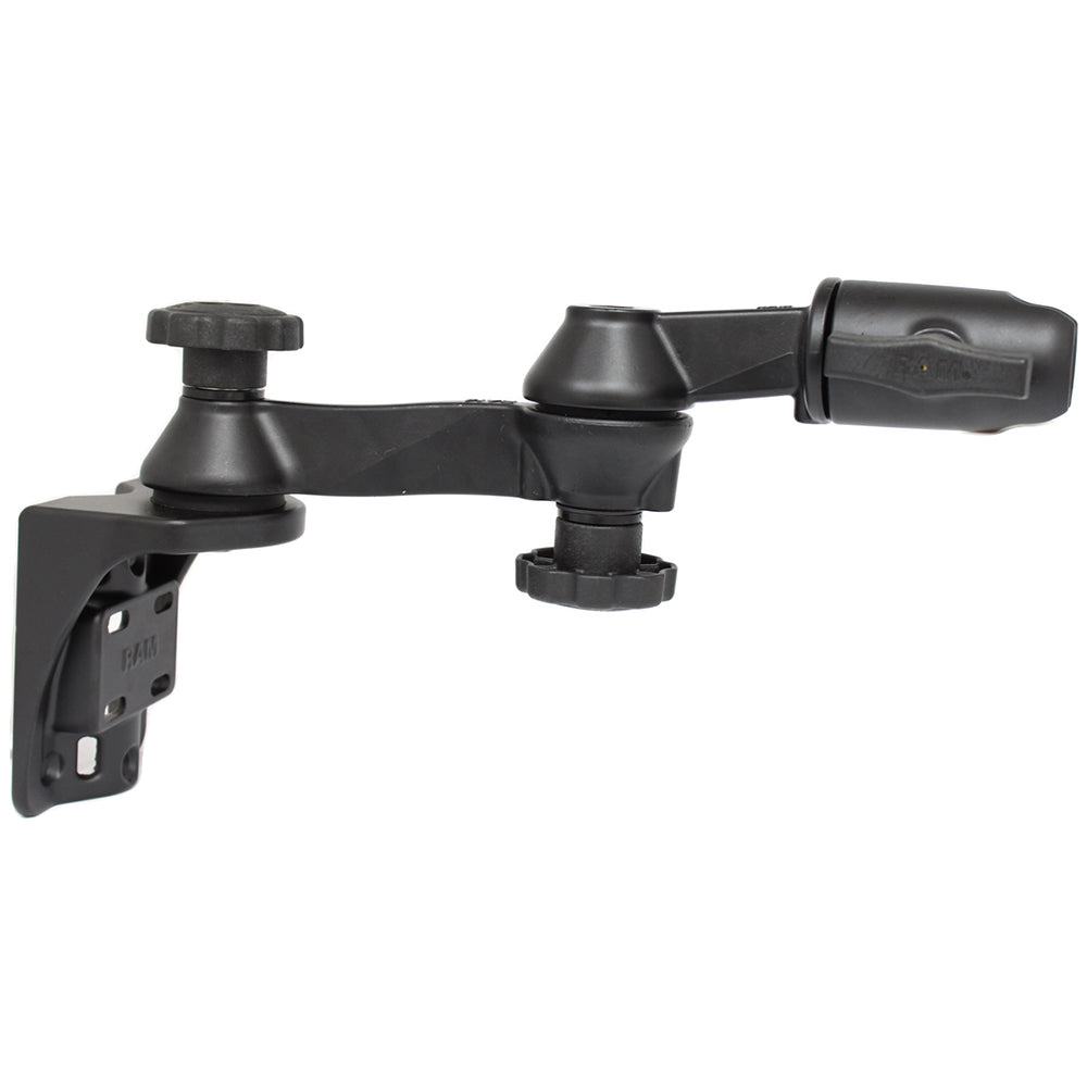 RAM Mount Vertical Mounting Base with Double 6" Swing Arm & Swivel Single Socket for 1.5" Balls
