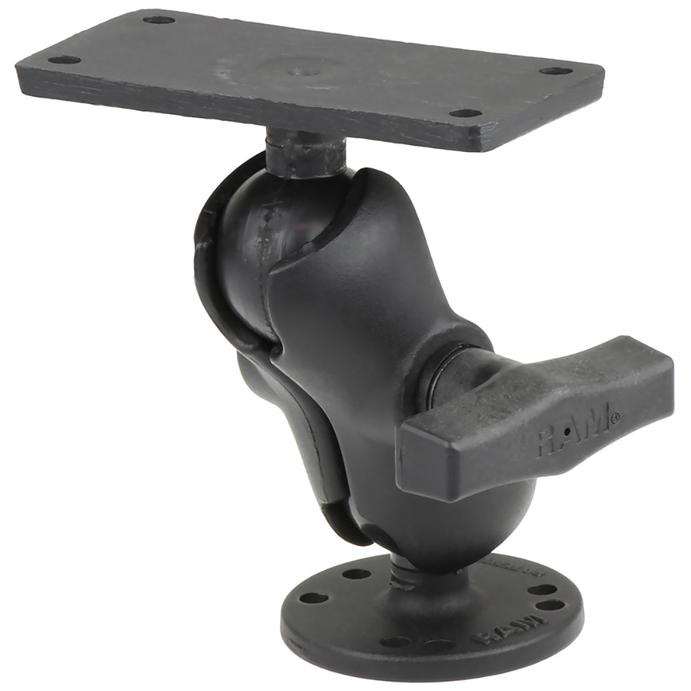 RAM Mount 1.5" Ball Mount with 2.5" Round Base, Short Arm & 2" x 4" Plate for Humminbird Helix 7 Only