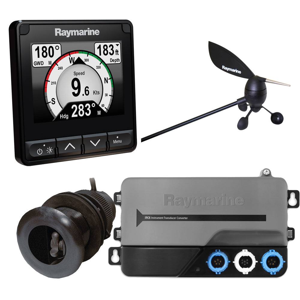 Raymarine i70s System Pack with Color Instrument & Wind, DST Transducers, iTC-5, and STng Backbone