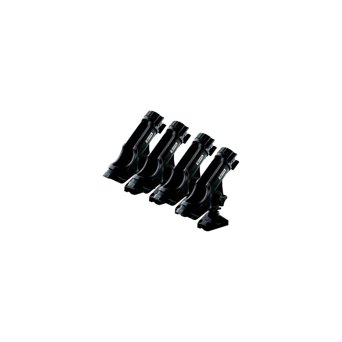 Scotty Powerlock Rod Holder with #241 Side/Deck Mount, Black, 4 pack