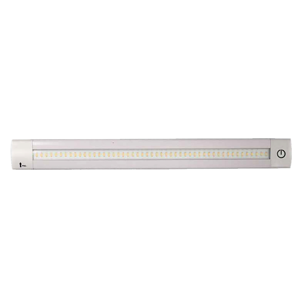 Lunasea Adjustable Linear LED Light with Built-In Dimmer - 12" Length, 12VDC, Warm White with Switch