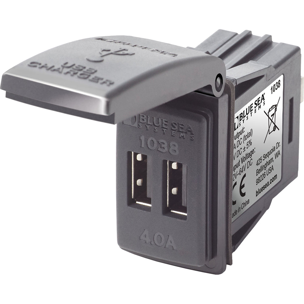 Blue Sea Systems 1038 48V Dual USB Charger Contura Switch Mount