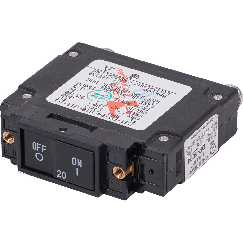 Blue Sea Systems 7457 UL-489 Circuit Breaker - 20A Flat Rocker