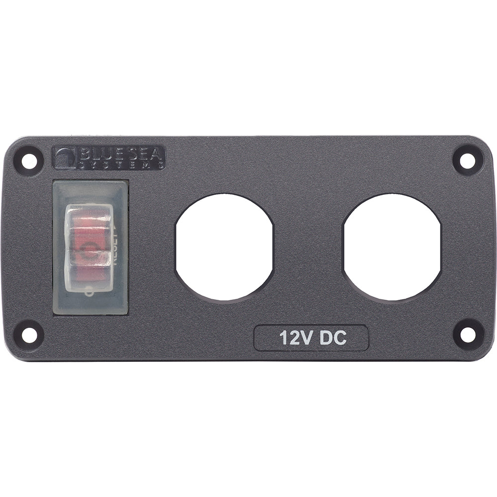Blue Sea Systems 4364 Water Resistant USB Accessory Panel - 15A Circuit Breaker, 2x Blank Apertures