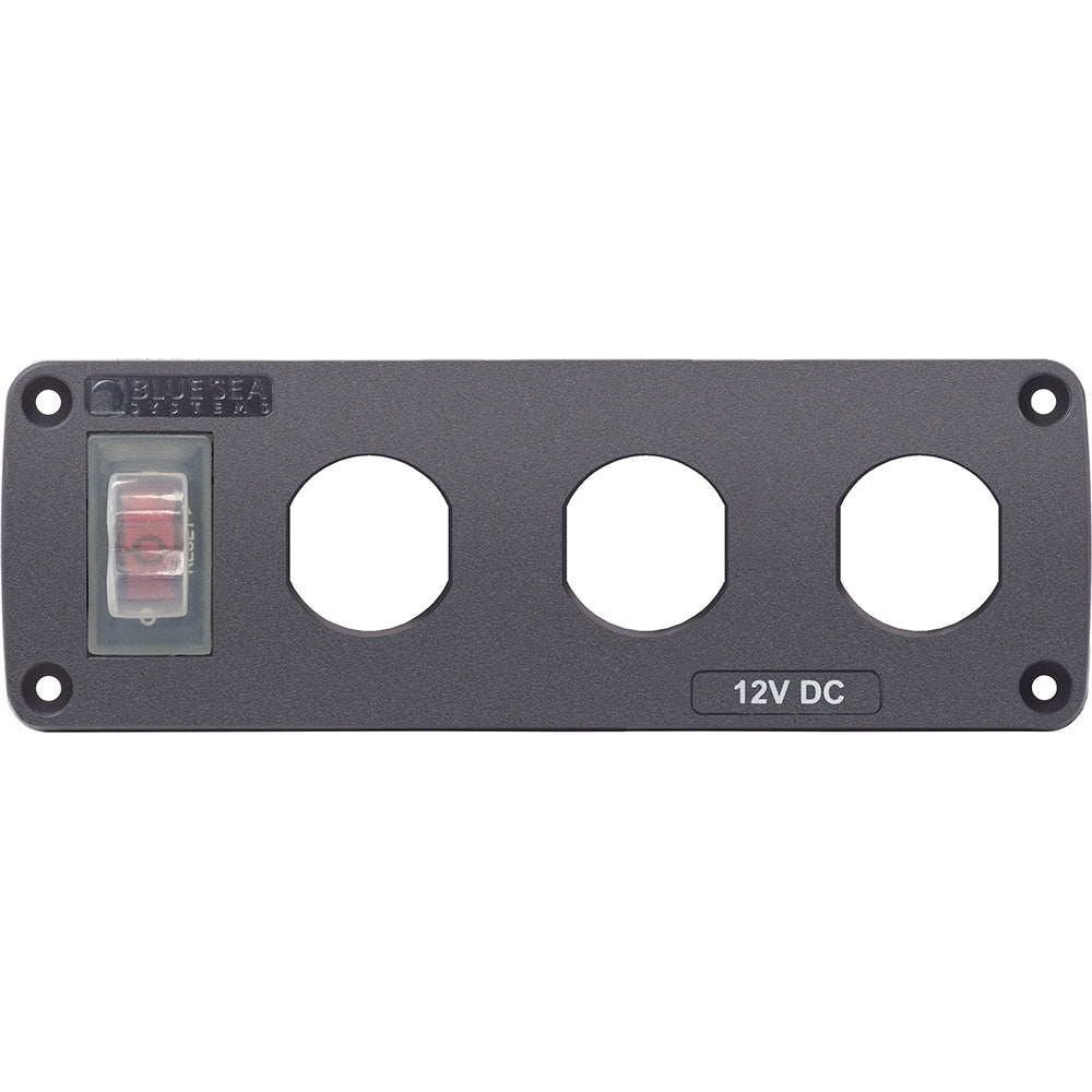 Blue Sea Systems 4367 Water Resistant USB Accessory Panel - 15A Circuit Breaker, 3x Blank Apertures