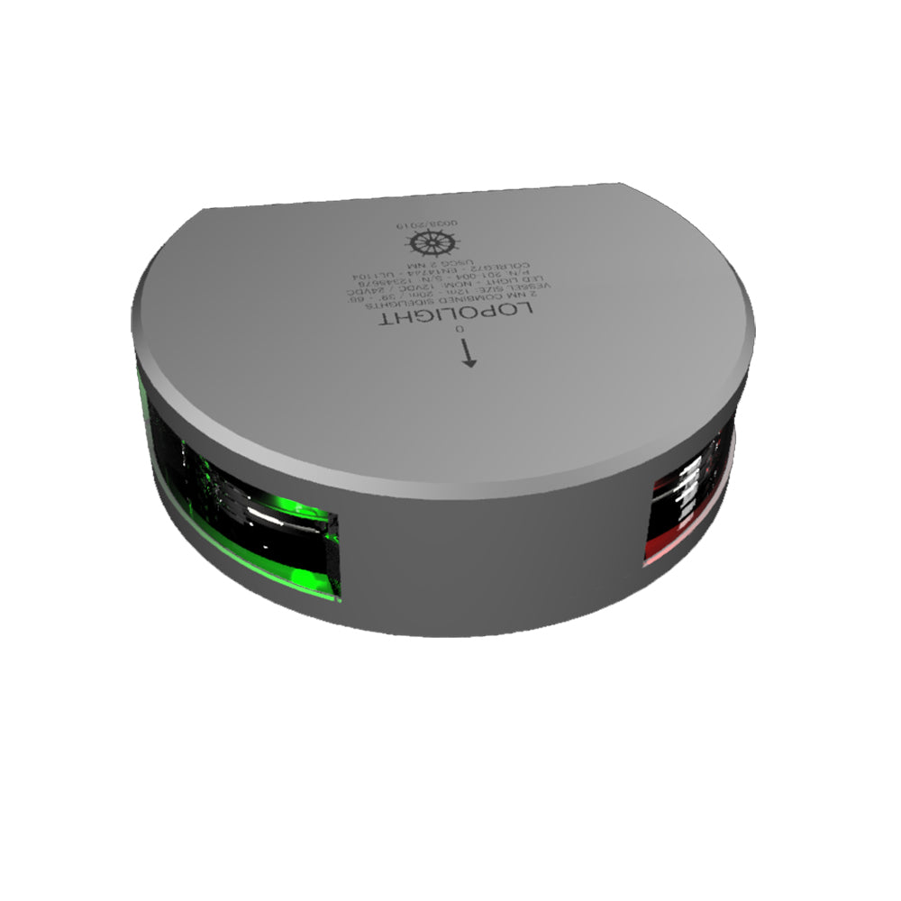 Lopolight Lopolght Series 201-004 - Starboard & Port Sidelight - 2NM - Vertical Mount - Green/Red - Silver Housing