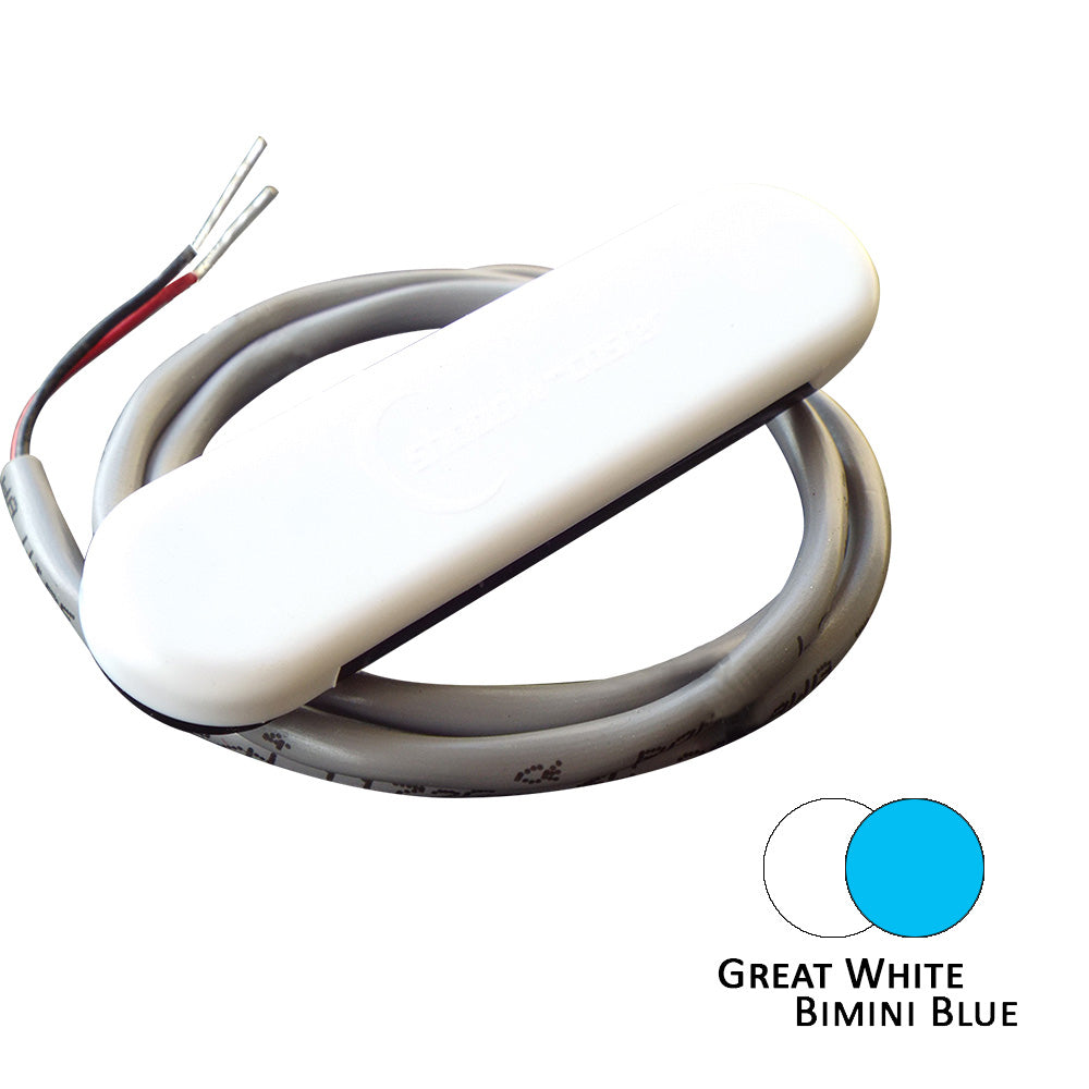 Shadow-Caster Dual Color Courtesy Light with 2' Lead Wire - White Abs Cover - Great White/Bimini Blue