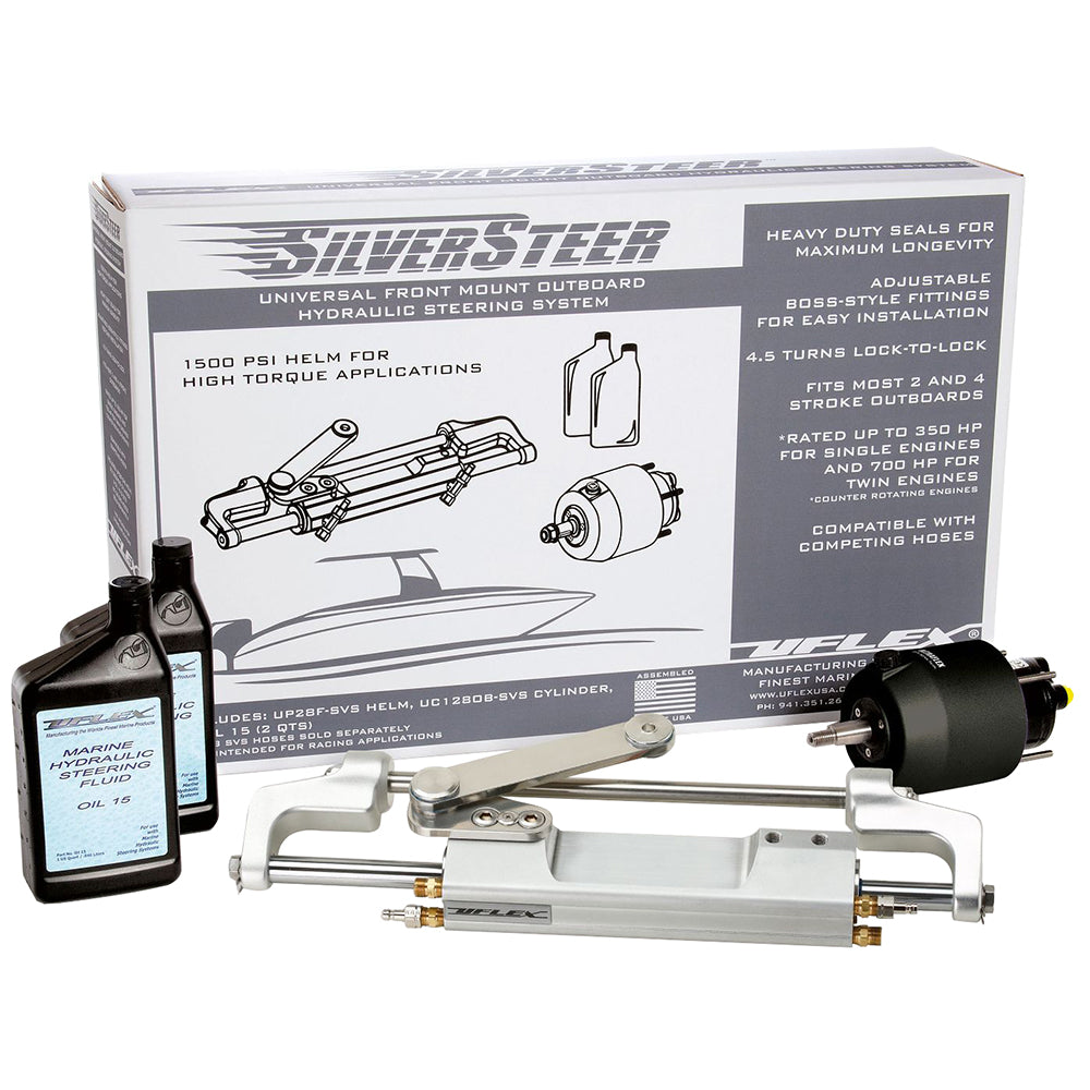Uflex SilverSteer™ Front Mount Outboard Hydraulic Steering System with UC130-SVS-1 Cylinder