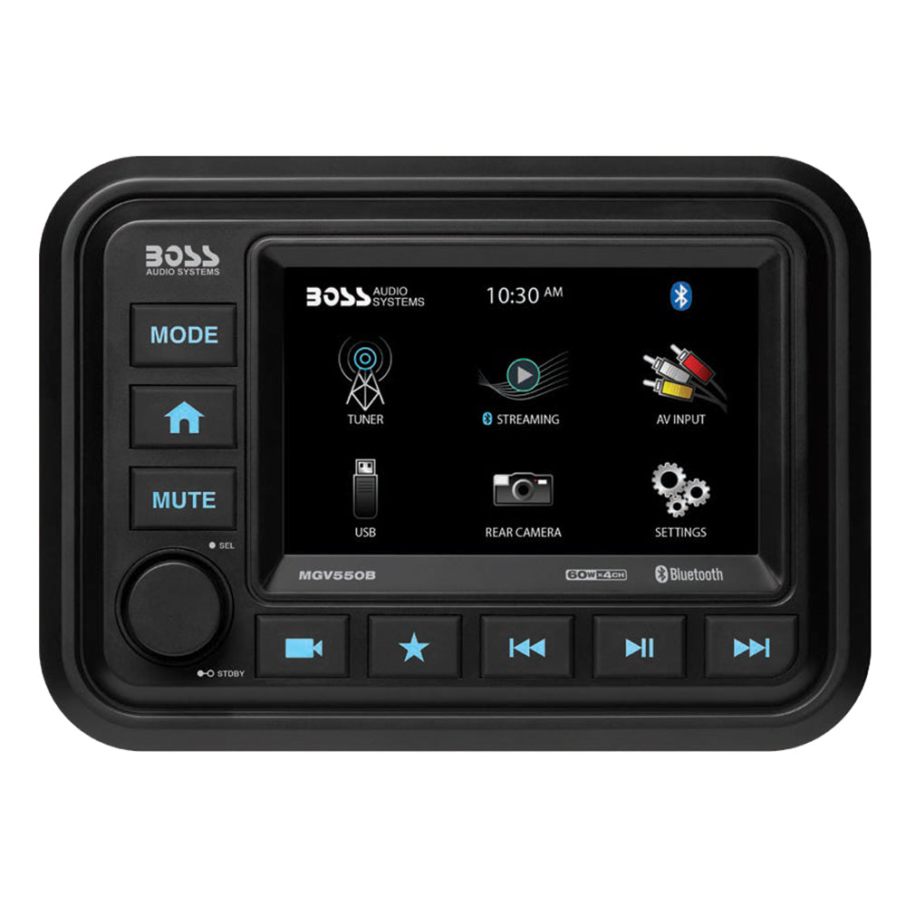 Boss Audio MGV550B Marine Stereo with AM/FM/BT/Rear Camera