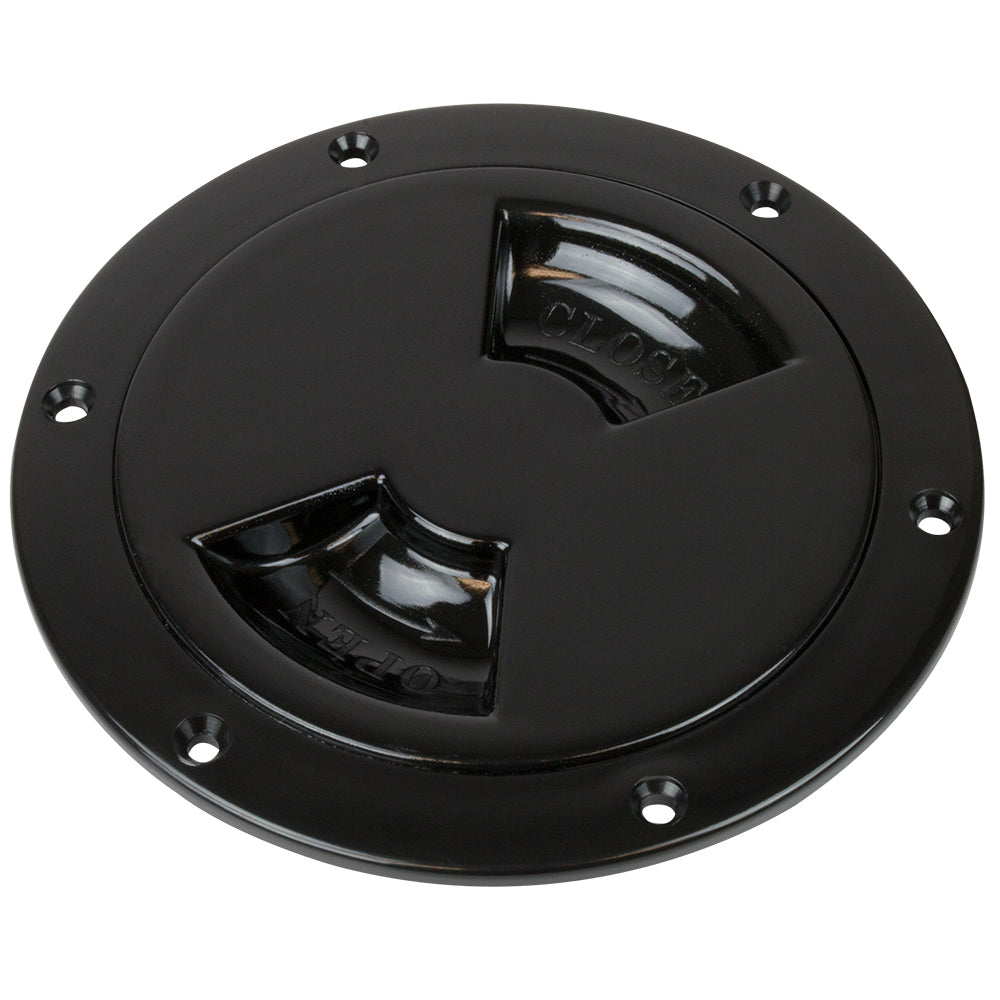Sea-Dog Quarter-Turn Smooth Deck Plate with Internal Collar - Black - 4"
