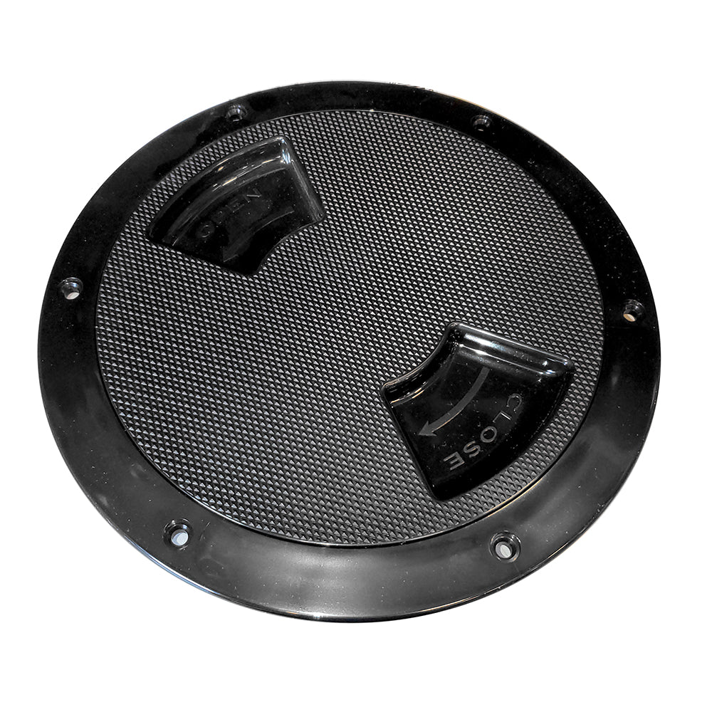 Sea-Dog Quarter-Turn Textured Deck Plate with Internal Collar - Black - 6"