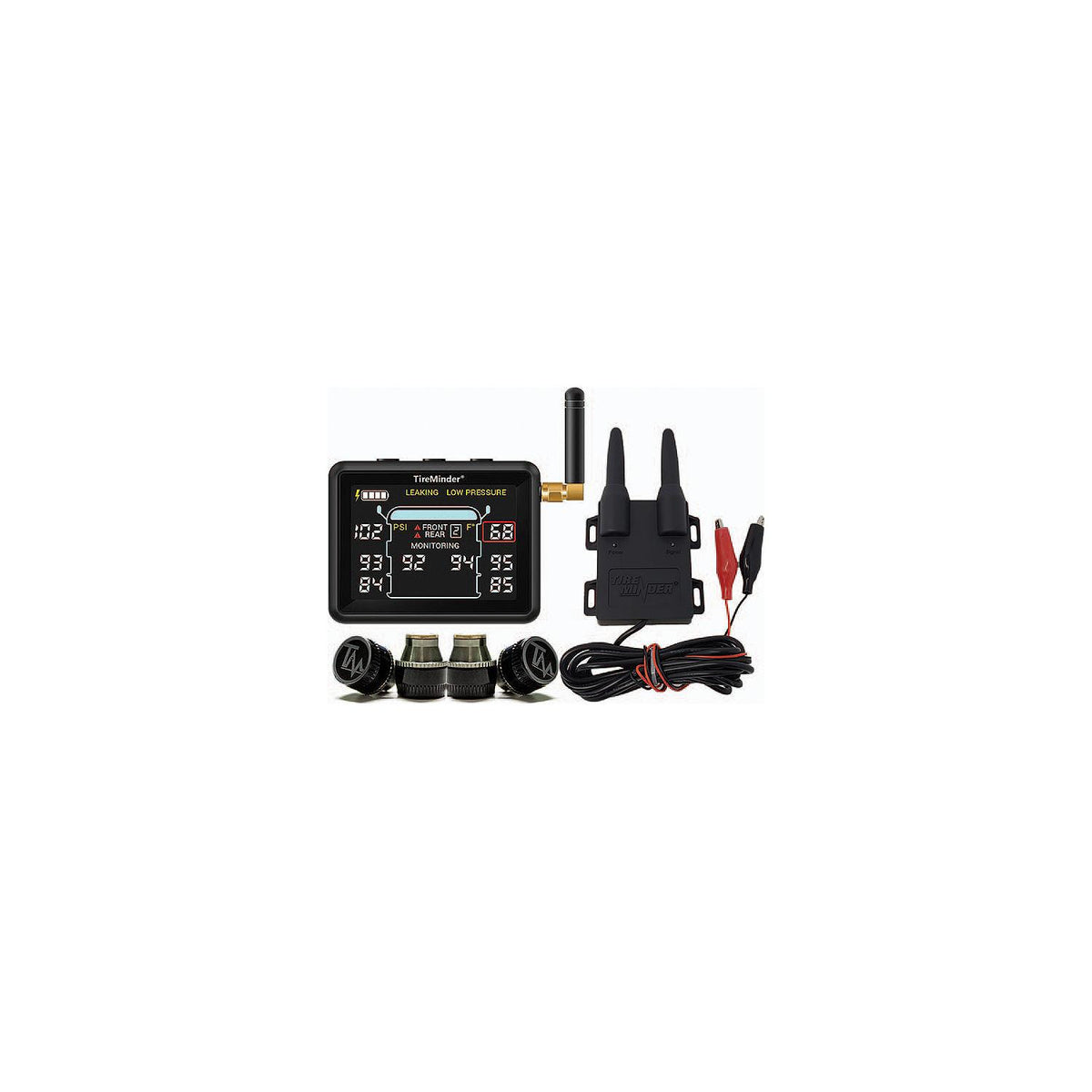 Minder Tireminder® I10 Tire Pressure Monitoring System + Rhino Booster® with 4 Standard Transmitters